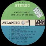 Carmen McRae – For Once In My Life – Atlantic LP