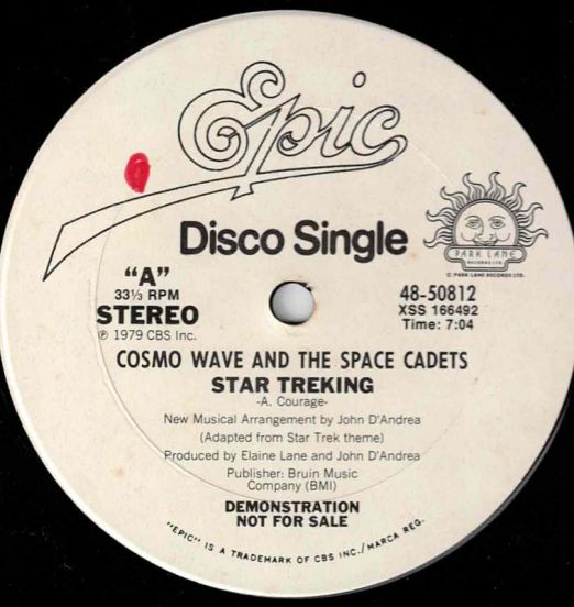 Cosmo Wave And The Space Cadets - Star Treking b/w In The Hall Of The Mountain King - Epic DJ 12"