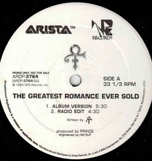 The Artist (Formerly Known As Prince) - The Greatest Romance Ever Sold - Arista DJ 12"
