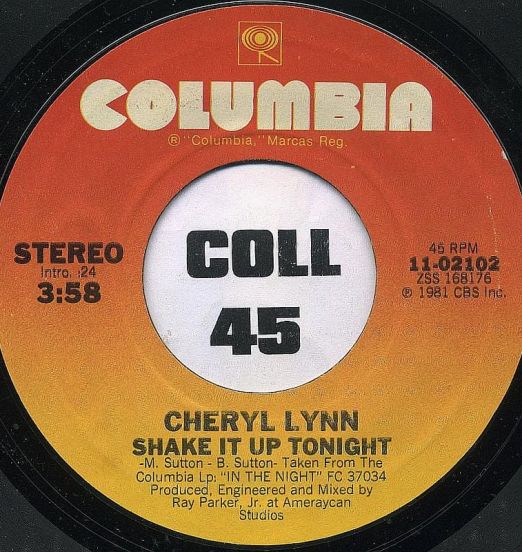 Cheryl Lynn - Shake It Up Tonight b/w Baby - Columbia 7"