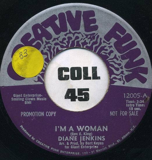 Diane Jenkins - I'm A Woman b/w Sweet Wine, Music, And My Imagination - Creative Funk 7"