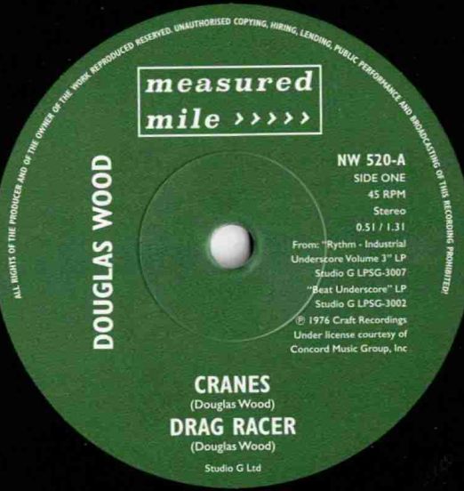 *JUST IN!* Douglas Wood - Cranes, Drag Racer b/w John Cameron - Sprocket Shuffle - Measured Mile UK 7"