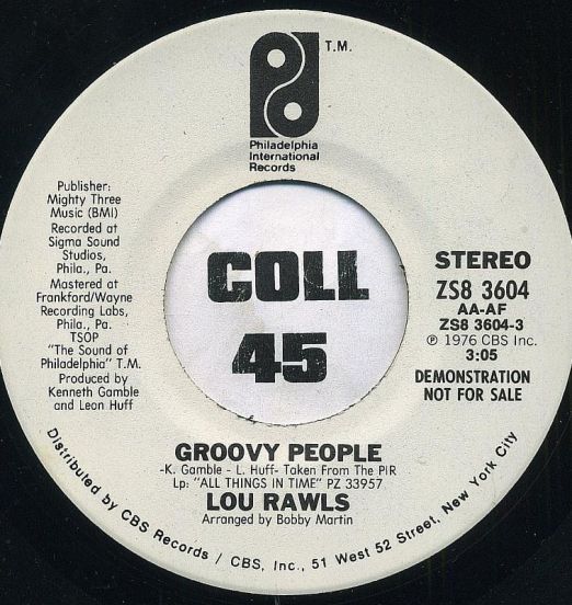 Lou Rawls - Groovy People STEREO b/w MONO Version - PIR DJ 7"