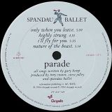 Spandau Ballet – Parade – Chrysalis LP