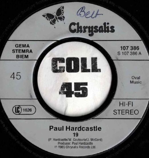 Paul Hardcastle - 19 b/w Fly By Night - Chrysalis GER 7"