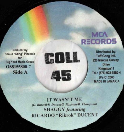 Shaggy - It Wasn't Me b/w Club Mix - Mca JA 7"