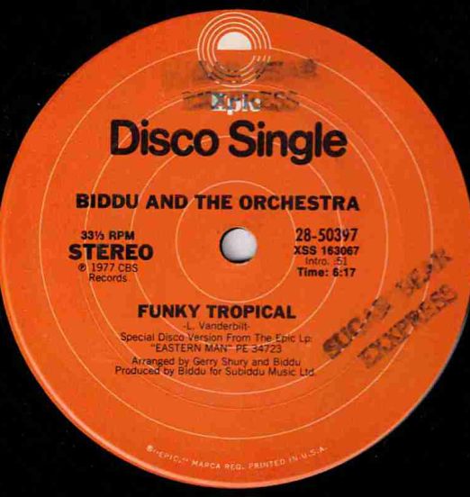 Biddu And The Orchestra - Funky Tropical b/w Boogiethon - Epic 12"