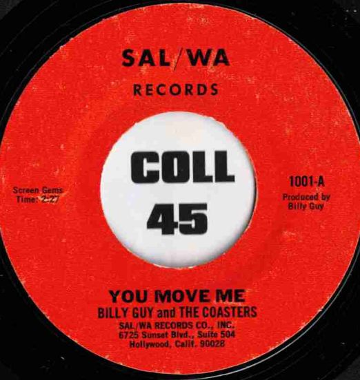 Billy Guy And The Coasters - You Move Me b/w Take It Easy Greazy - Sal/Wa 7"