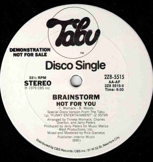 Brainstorm - Hot For You STEREO b/w MONO Version - Tabu DJ 12"