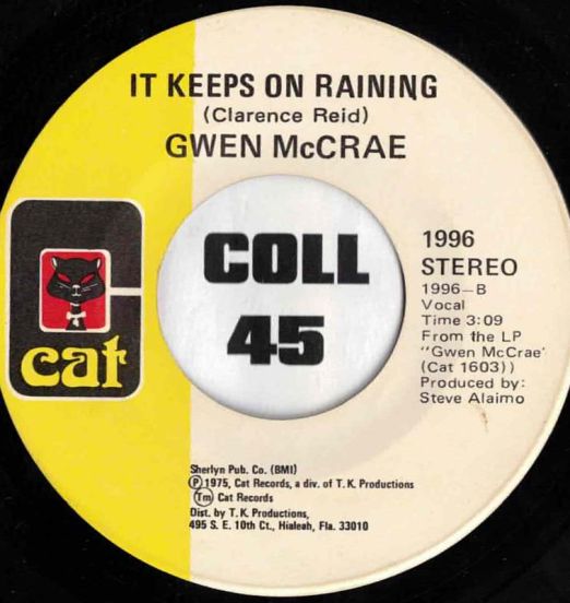 Gwen McCrae - Rockin' Chair b/w It Keeps On Raining - Cat 7"