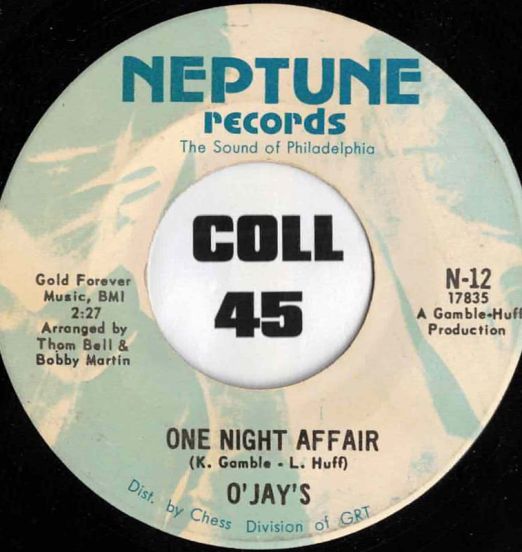 The O'Jays - One Night Affair b/w There's Someone (Waiting Back Home) - Neptune 7"