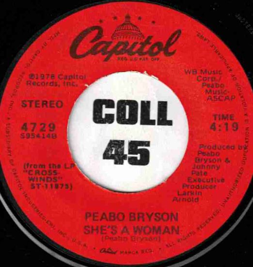 Peabo Bryson - She's A Woman b/w Spread Your Wings - Capitol 7"