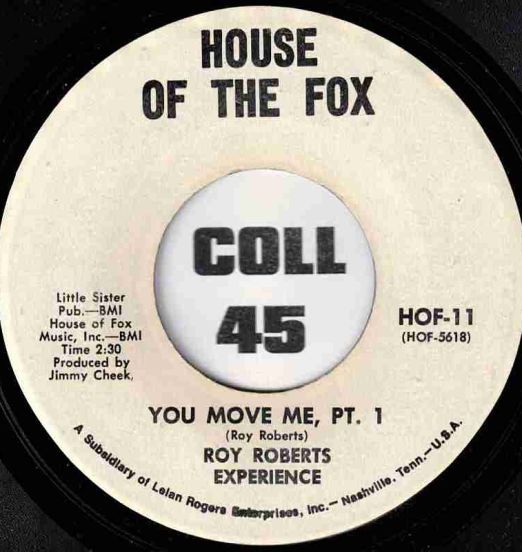 Roy Roberts Experience - You Move Me Pt.1 b/w Pt.2 - House Of The Fox DJ 7"