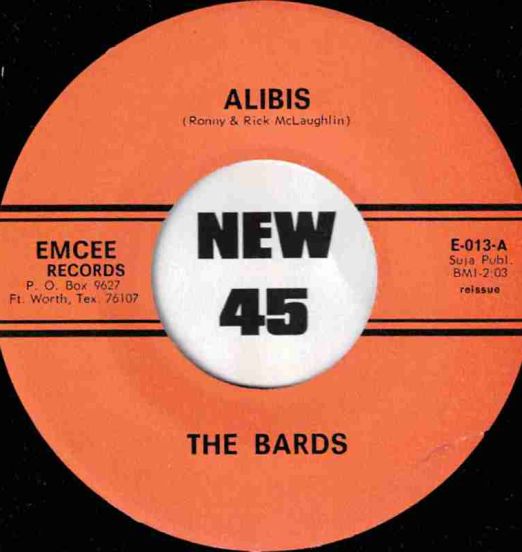 The Bards - Alibis b/w Thanks A Lot Baby - Emcee 7"