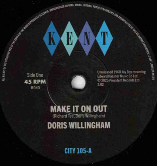 *JUST IN!* Doris Willingham - Make It On Out b/w The Taylor Brothers I'm Holding On - Kent Select UK 7"