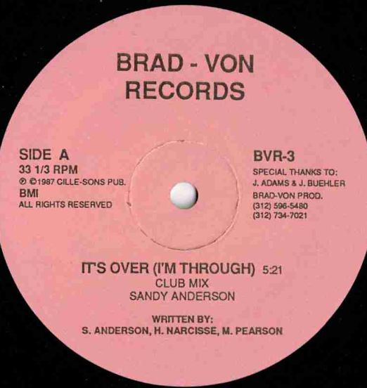 Sandy Anderson - It's Over (I'm Through) - Brad-Von 12"