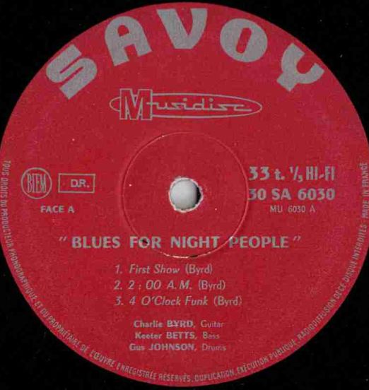 Charlie Byrd - Blues For Night People - Savoy LP