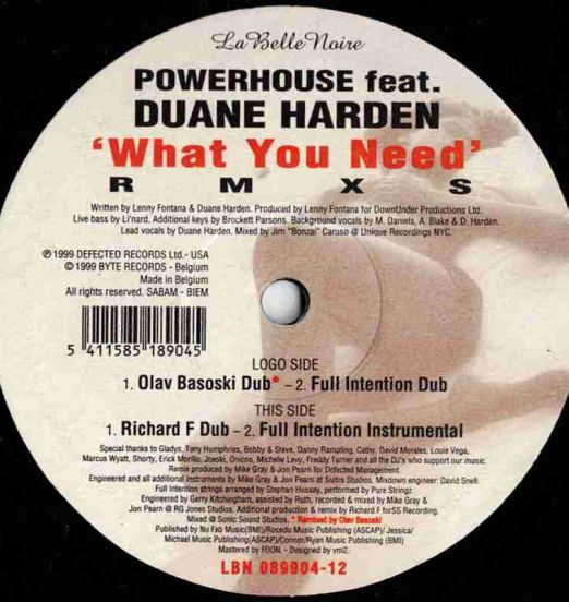 Powerhouse - What You Need - La Belle Noire BE 12"