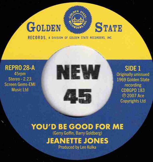 *JUST IN!* Jeanette Jones - You'd Be Good For Me b/w Cut Loose - Kent Repro UK 7"