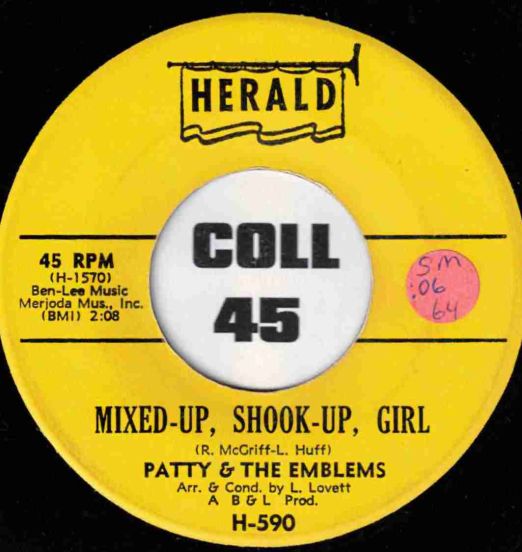Patty & The Emblems - Mixed-Up, Shook-Up, Girl b/w Ordinary Guy - Herald 7"