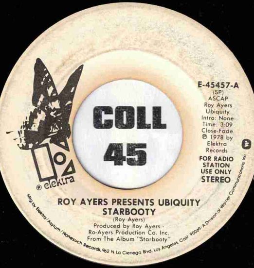 Roy Ayers Presents Ubiquity - Starbooty STEREO b/w MONO Version - Elektra DJ 7"
