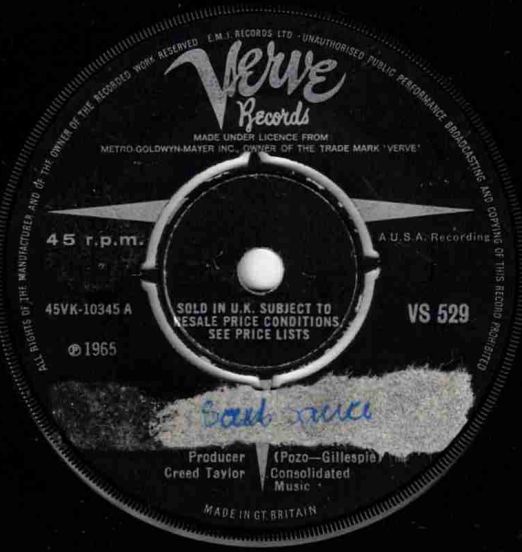 Cal Tjader - Soul Sauce (Gaucha Guaro) b/w Naked City Theme - Verve UK 7"