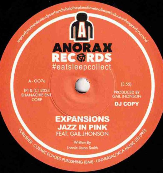 Jazz In Pink Feat. Gail Johnson - Expansions b/w Glow - Anorax UK 7"