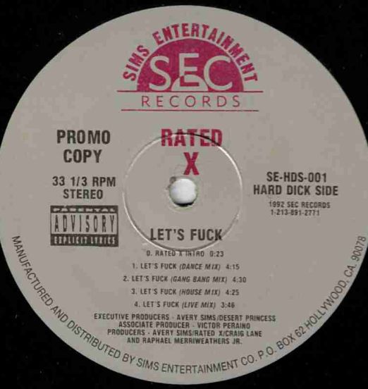Rated X - Let's Fuck - Sims 12" EP