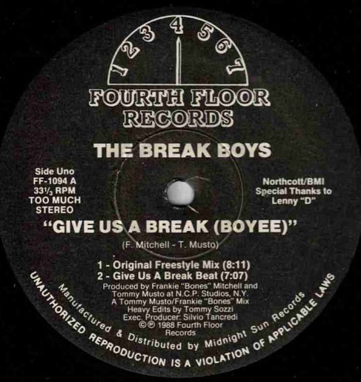 The Break Boys - Give Us A Break (Boyee) - Fourth Floor 12"