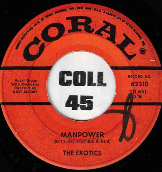 The Exotics - Manpower b/w Fortune Hunter - Coral 7"