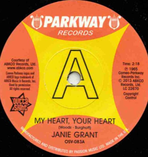 Janie Gran - My Heart, Your Heart b/w Evie Sands - Picture Me Gone - Parkway UK DJ 7"