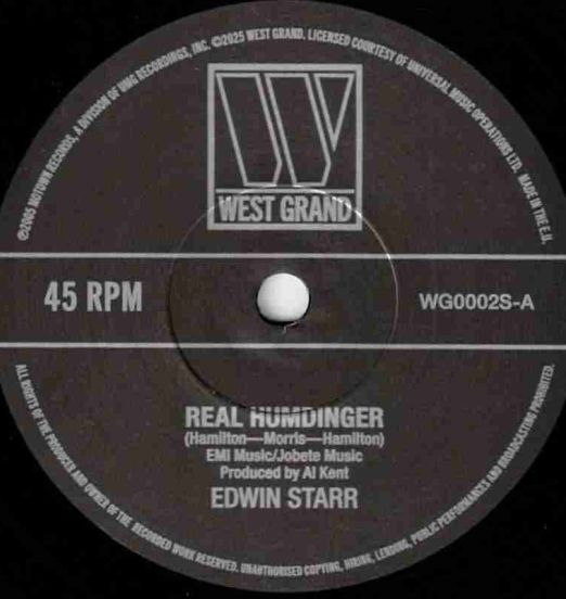 Edwin Starr - Real Humdinger b/w Scott's On Swingers (S.O.S.) - West Grand UK 7"