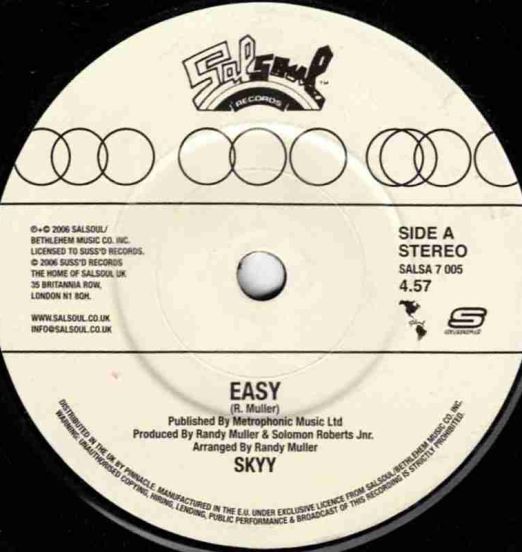 Skyy - Easy b/w Slow Motion - Salsoul UK 7"