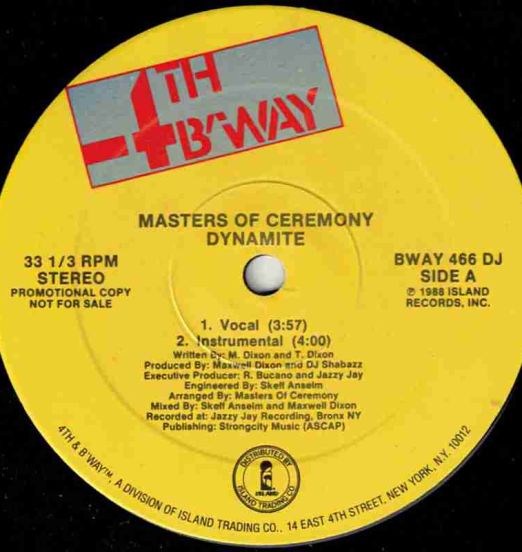 Masters Of Ceremony - Dynamite - 4th & Broadway 12"
