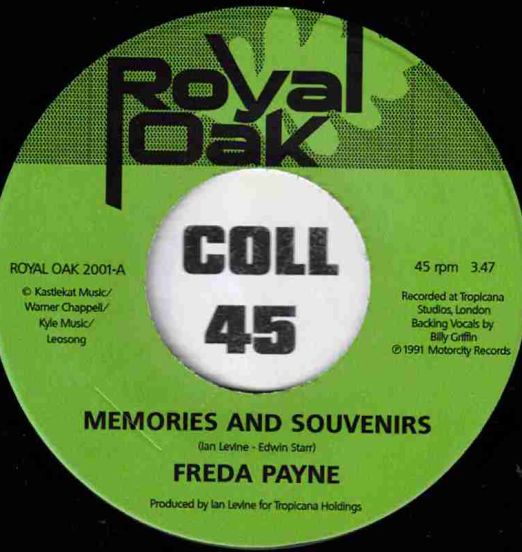 Freda Payne - Memories And Souvenirs b/w Only Minutes Away - Royal Oak AT 7"