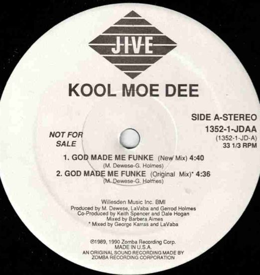 Kool Moe Dee - God Made Me Funke - Jive DJ 12"