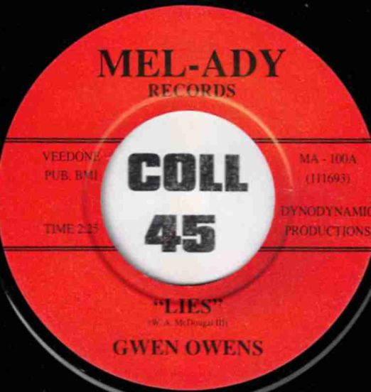 Gwen Owens - Lies b/w Rain - Mel-Ady UK 7"
