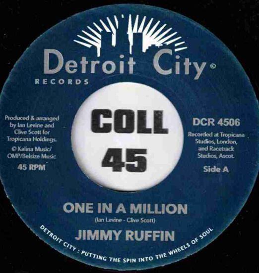 Jimmy Ruffin - One In A Million b/w Wake Me Up When It's Over - Detroit City UK 7"