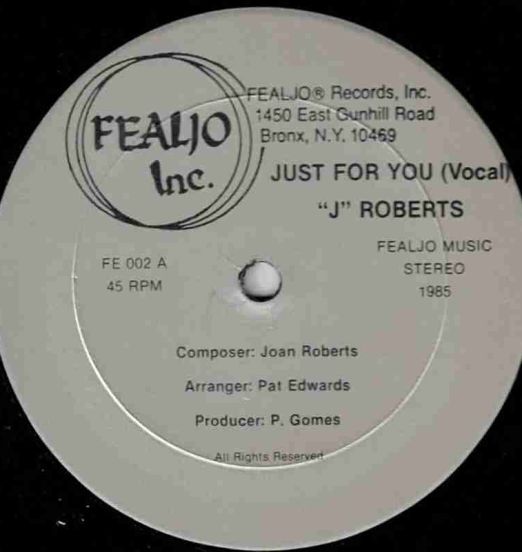 J Roberts - Just For You (Vocal) b/w Just For You (Dub) - Fealjo 12"