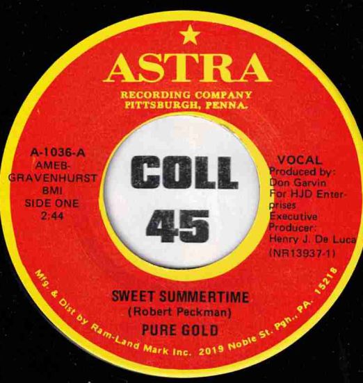 Pure Gold - Sweet Summertime b/w Enchanted - Astra 7"