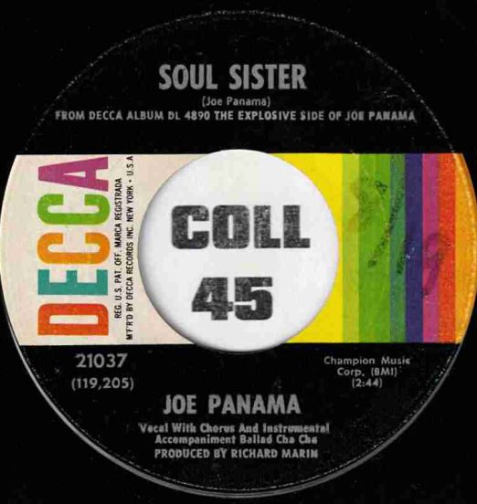 Joe Panama - Soul Sister b/w Hechale Pa' Fuera - Decca 7"