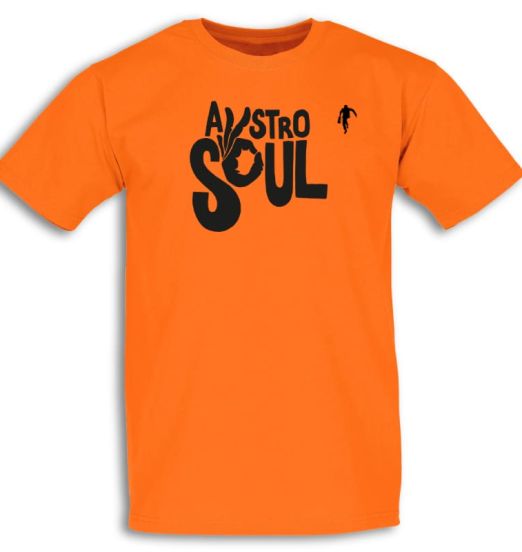 RecordShackAUSTROSOULLogoBLACKBIGonFUNKYORANGEShirtLOGO