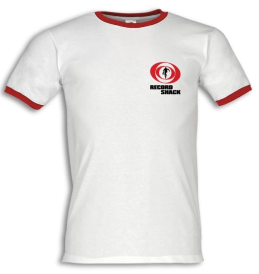 RecordShackORFLogoSmallRingerShirtWhiteRedCuffs-RecordShackSoulwearATTShirtPICFRONT