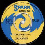 Val McKenna – Love Feeling b/w It’s All In My Imagination – Spark UK 7″
