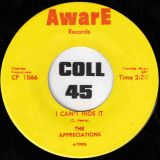 The Appreciations – I Can’t Hide It b/w No, No, No – Aware 7″