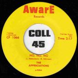 The Appreciations – I Can’t Hide It b/w No, No, No – Aware 7″