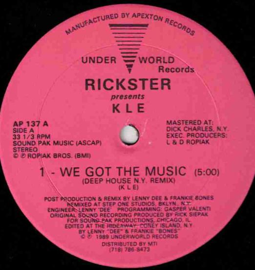 Rickster Presents KLE - We Got The Music - Underworld 12"