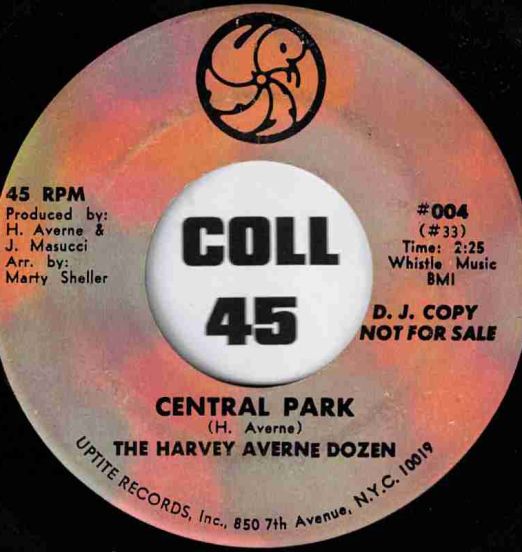 The Harvey Averne Dozen - Central Park b/w Lullaby From "Rosemary's Baby" - Uptite 7"