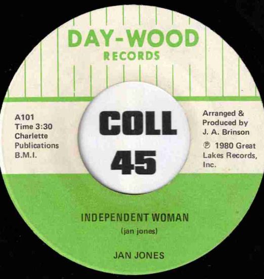 Jan Jones - Independent Woman b/w Part 2 - Day-Wood 7"