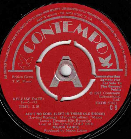 Major Lance - Ain't No Soul (Left In These Ole Shoes) b/w Investigate - Contempo UK 7"